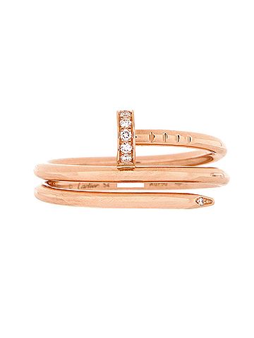 Cartier Juste un Clou Double Ring 18K Rose Gold and Diamonds Small (view 1)