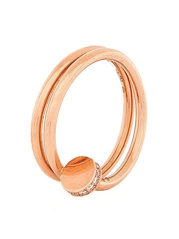 Cartier Juste un Clou Double Ring 18K Rose Gold and Diamonds Small (view 2)
