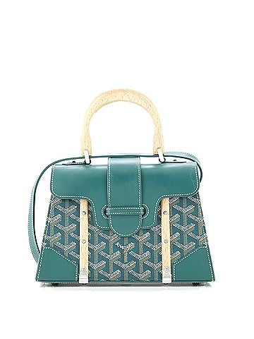 Goyard Structured Saigon Top Handle Bag Coated Canvas with Leather Mini (view 1)