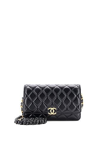 Chanel Lacquered Metal CC Wallet on Chain Quilted Lambskin (view 1)