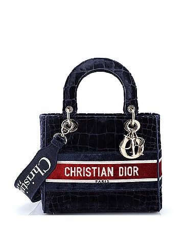 Christian Dior Lady D-Lite Bag Cannage Embroidered Velvet Medium (view 1)