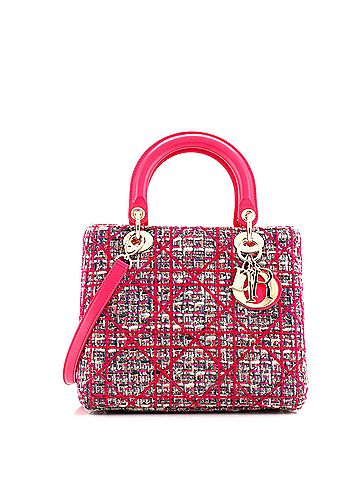 Christian Dior Lady Dior Bag Tweed with Leather Medium (view 1)