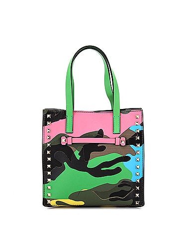 Valentino Garavani Rockstud Open Tote Camo Leather and Canvas Small (view 1)