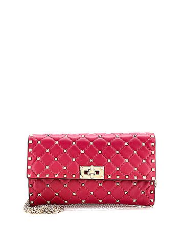 Valentino Garavani Rockstud Spike Wallet on Chain Quilted Leather Small (view 1)