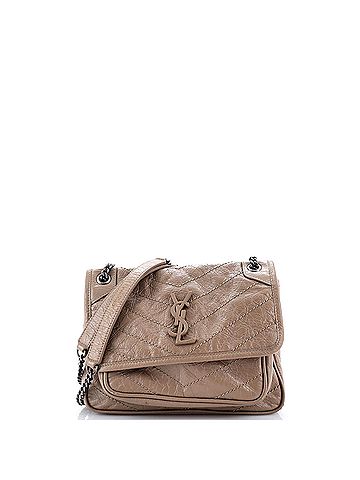 Saint Laurent Niki Chain Flap Bag Matelasse Chevron Leather Baby (view 1)