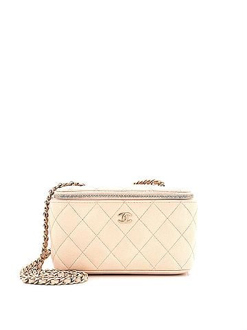 Chanel Classic Vanity Case with Chain Quilted Caviar Small (view 1)