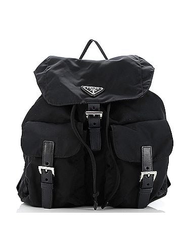 Prada Double Front Pocket Backpack Tessuto Medium (view 1)
