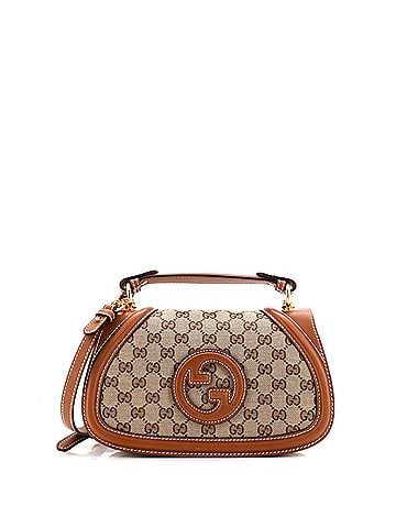 Gucci Blondie NM Top Handle Bag GG Coated Canvas with Leather Medium (view 1)