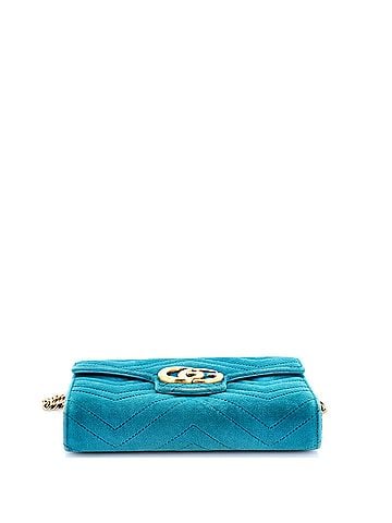 Gucci GG Marmont Chain Wallet Matelasse Velvet Mini (view 2)