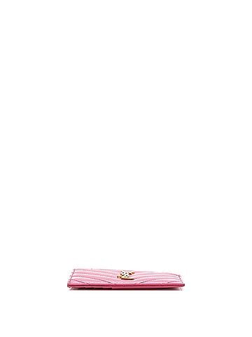 Saint Laurent Monogram Fragments Zip Card Holder Matelasse Chevron Leather (view 2)