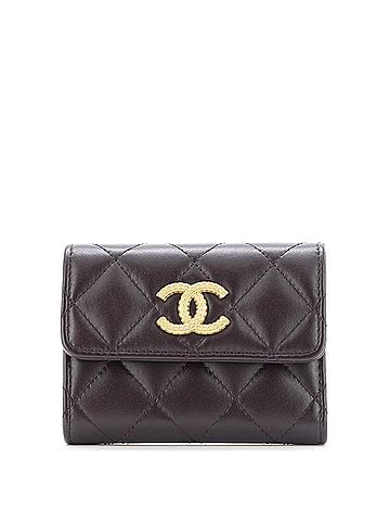 Chanel Textured CC Flap Wallet Quilted Lambskin Small (view 1)