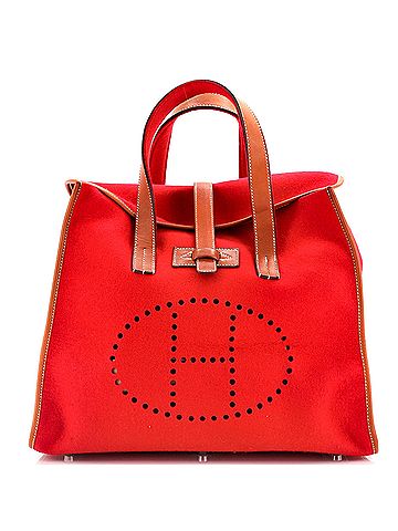 Hermès Feu2Dou Tote Wool and Leather (view 1)