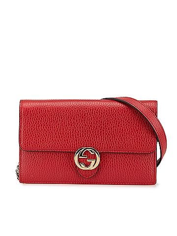 Gucci Leather Interlocking G Dollar Wallet on Chain (view 1)