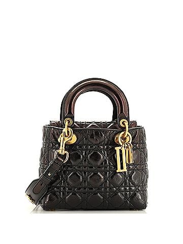 Christian Dior My Lady Dior Bag Cannage Quilted Crinkled Patent (view 1)