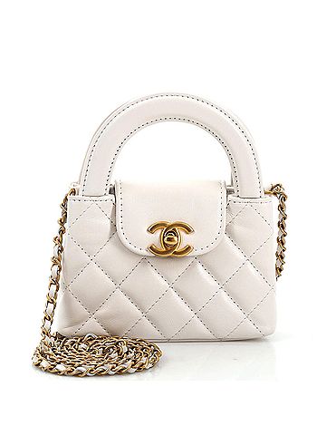 Chanel Kelly Top Handle Clutch with Chain Quilted Shiny Aged Calfskin (view 1)