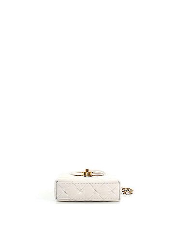 Chanel Kelly Top Handle Clutch with Chain Quilted Shiny Aged Calfskin (view 2)