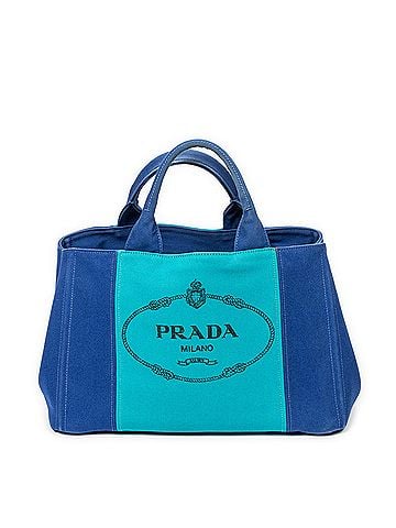 Prada Medium Bicolor Canapa Tote  (view 1)