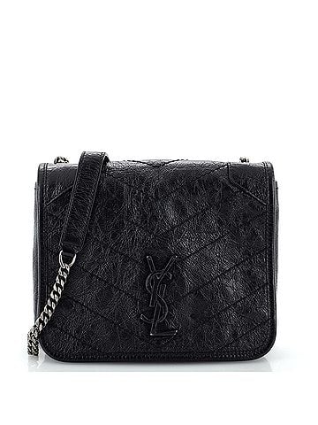 Saint Laurent Niki Chain Wallet Matelasse Chevron Leather (view 1)