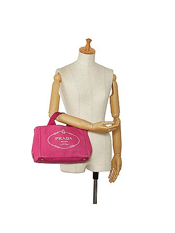 Prada Small Canvas Canapa Logo Satchel (view 2)