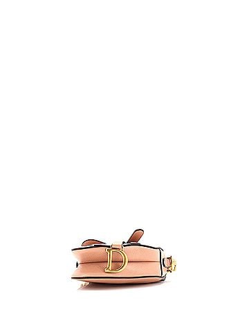 Christian Dior Saddle Handbag with Strap Leather Micro (view 2)