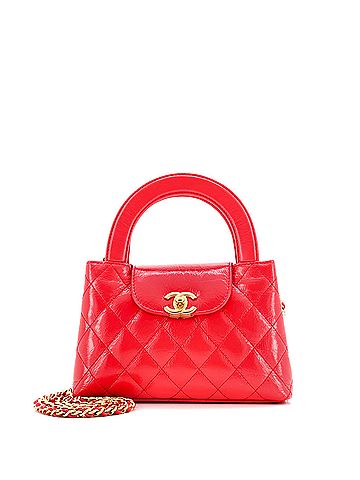 Chanel Kelly Top Handle Shopping Bag Quilted Shiny Aged Calfskin Mini (view 1)