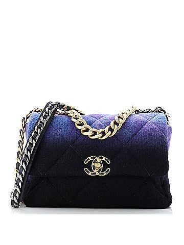 Chanel 19 Flap Bag Quilted Tweed Large (view 1)