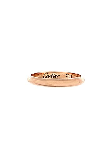 Cartier 1895 Wedding Band Ring 18K Rose Gold with Diamond 2.6mm (view 2)