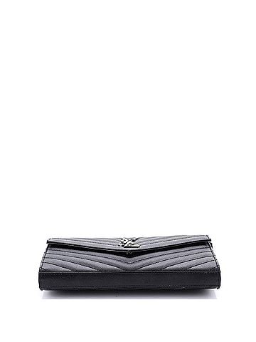 Saint Laurent Classic Monogram Wallet on Chain Matelasse Chevron Leather Medium (view 2)