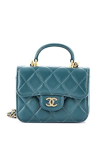 Chanel Top Handle Flap Coin Purse with Chain Quilted Lambskin (view 1)
