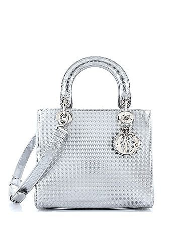 Christian Dior Lady Dior Bag Micro Cannage Metallic Calfskin Medium (view 1)