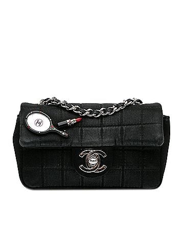 Chanel Extra Mini Satin Choco Bar Charms Flap Bag (view 1)