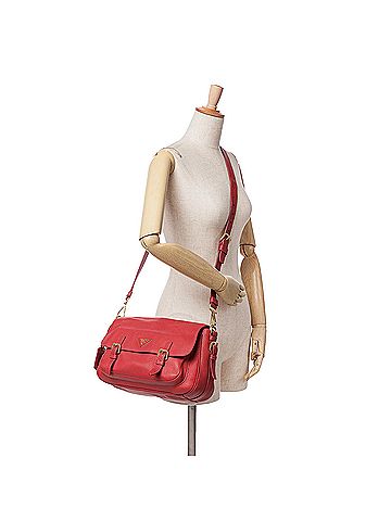 Prada Vitello Daino Double Buckle Messenger Bag (view 2)