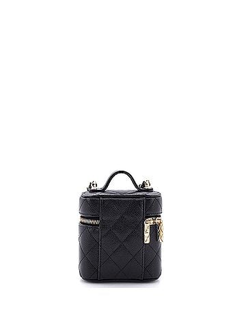 Chanel Handle with Care Vanity Case with Chain Quilted Caviar (view 2)