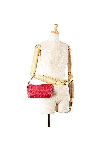 Bottega Veneta Leather Intrecciato Pochette (view 2)