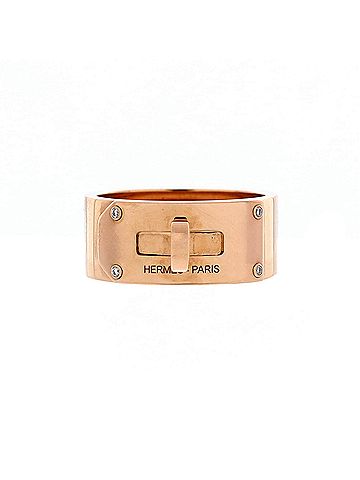 Hermès Kelly Ring 18K Rose Gold with Diamonds GM (view 1)
