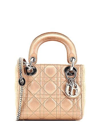 Christian Dior Lady Dior Chain Bag Cannage Quilt Iridescent Leather Mini (view 1)