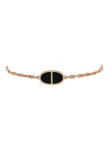 Hermès Chaine d'Ancre Verso Bracelet 18K Rose Gold with Ceramic (view 1)