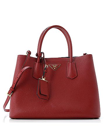 Prada Cuir Double Tote Saffiano Leather Medium (view 1)