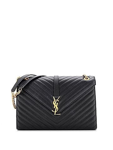 Saint Laurent Classic Monogram Envelope Satchel Matelasse Chevron Leather Large (view 1)