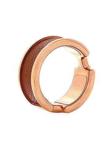 Hermès Olympe Ring Plated Metal and Leather (view 2)