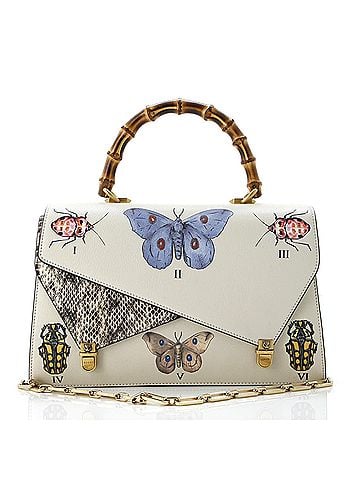Gucci Ottilia Top Handle Bag Painted Leather with Snakeskin Medium (view 1)