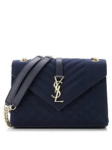 Saint Laurent Classic Monogram Envelope Satchel Mixed Matelasse Canvas Medium (view 1)