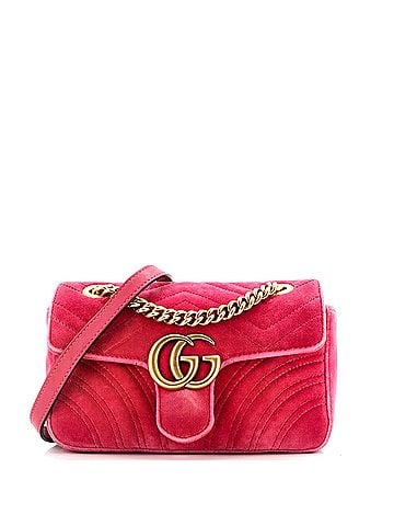 Gucci GG Marmont Flap Bag Matelasse Velvet Small (view 1)