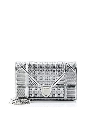 Christian Dior Diorama Wallet on Chain Cannage Embossed Calfskin (view 1)