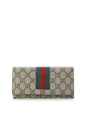 Gucci Web Continental Wallet GG Coated Canvas Long (view 1)