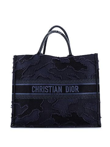 Christian Dior Book Tote Camouflage Embroidered Canvas Large (view 1)