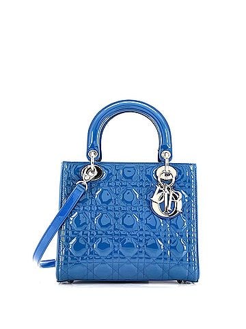 Christian Dior Lady Dior Bag Cannage Quilt Patent Medium (view 1)