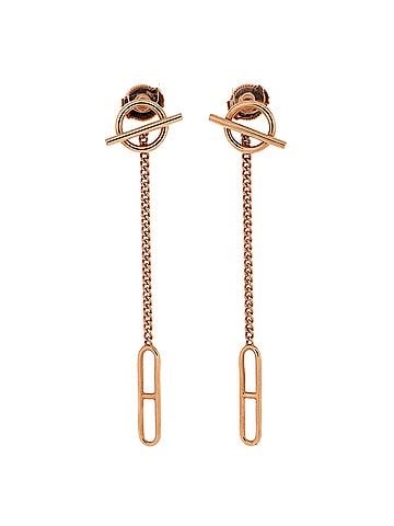 Hermès Echappee Drop Earrings 18K Rose Gold (view 1)