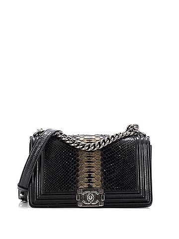 Chanel Boy Flap Bag Python and Patent Old Medium (view 1)