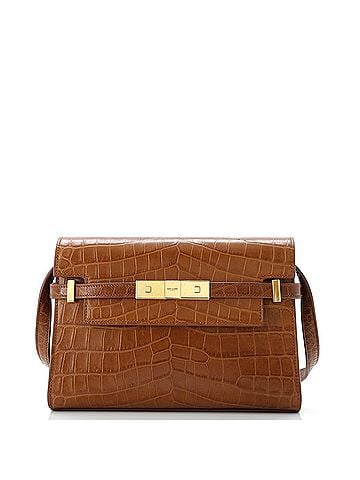 Saint Laurent Manhattan Shoulder Bag Crocodile Embossed Leather Small (view 1)